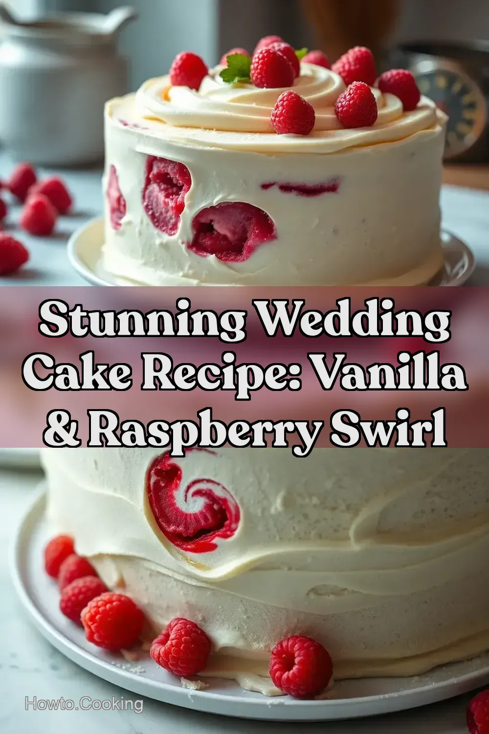 Stunning Wedding Cake Recipe: Vanilla & Raspberry Swirl