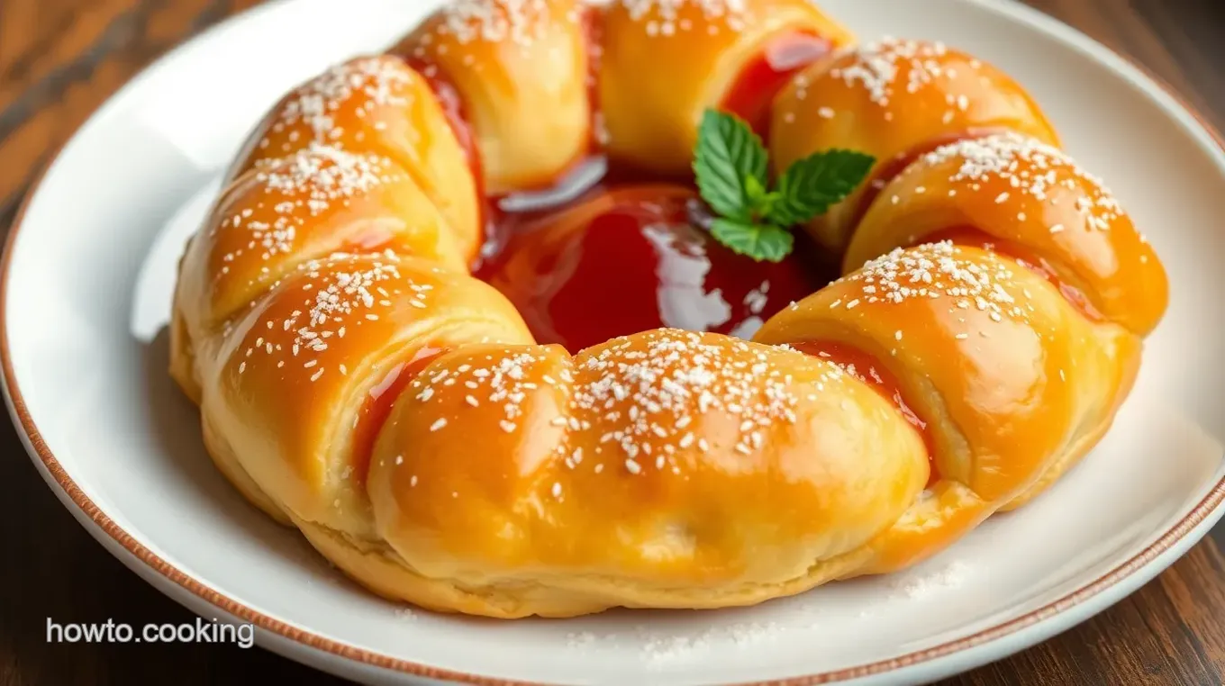 Ring-Shaped Pastry with Frosting and Jelly Filling