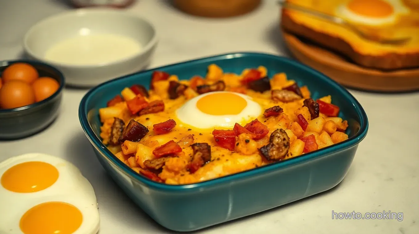 Hearty Breakfast Casserole: A Family Favorite with Bacon & Eggs Hearty Morning Delight: Breakfast Casserole
