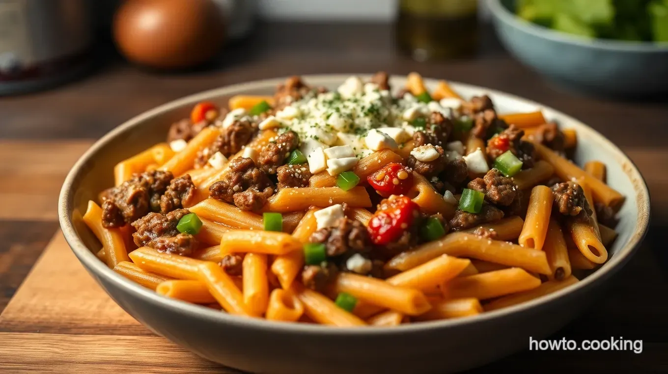 Easy Philly Cheesesteak Pasta: Comfort Food Delight for Everyone Hearty Philly Cheesesteak Pasta