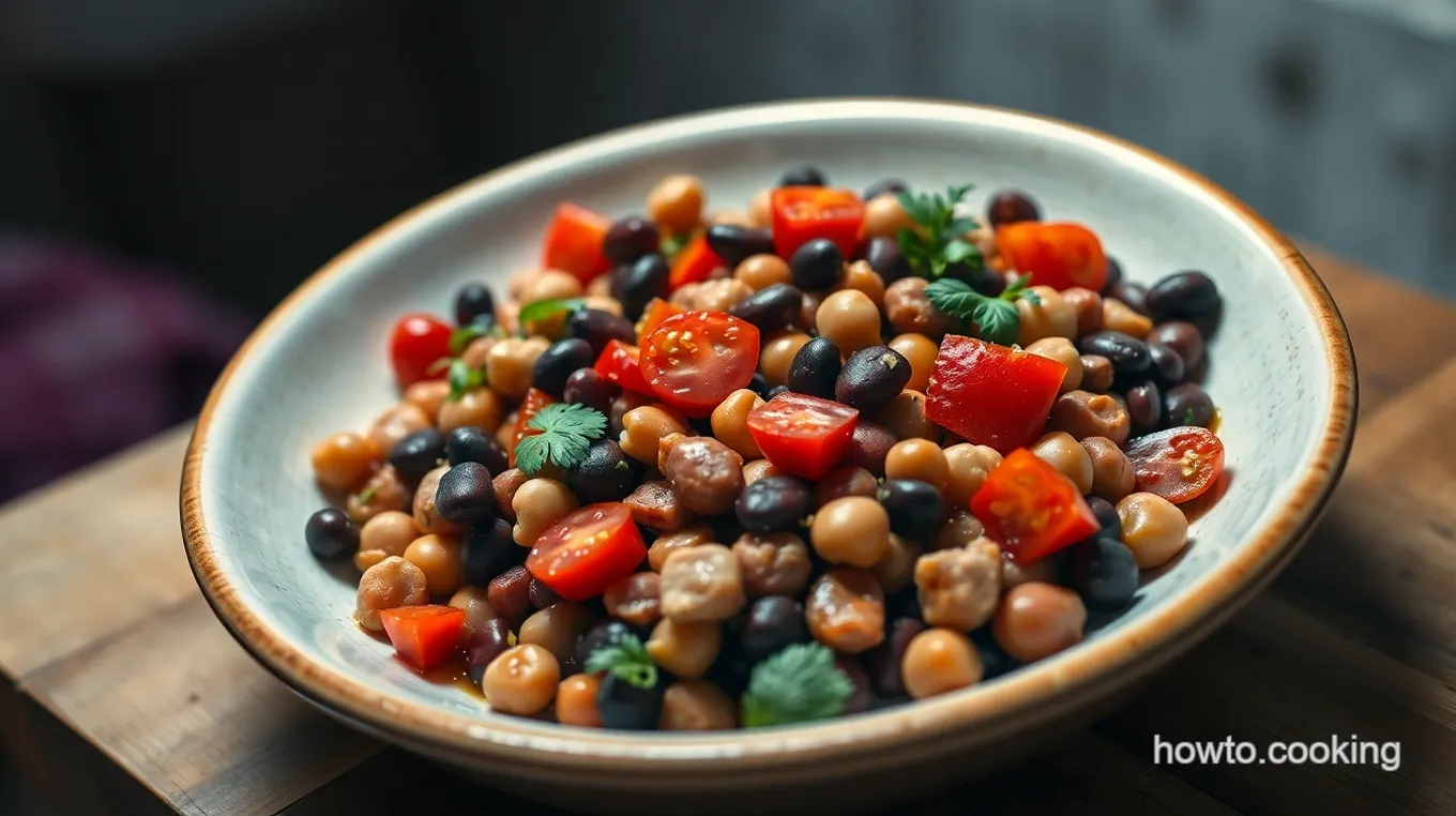 Hearty Three-Bean Salad with Cilantro-Lime Dressing