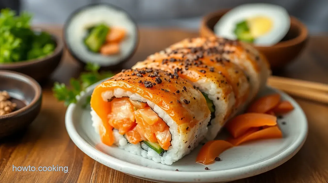 Salmon-Top Sushi Rolls