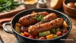 Stove Cooked Brats with Sautéed Veggies