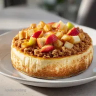 Apple Crisp Cheesecake: Creamy Baked Dessert in 80 Minutes
