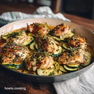 Baked Chicken and Zucchini with Garlic and Herbs for 4 Servings