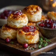 Baked Cranberry Brie Bites: Easy Flaky Puff Pastry Appetizer