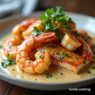 Cajun Shrimp and Salmon with Garlic Cream Bayou Bliss