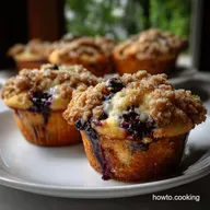 Blueberry Crumble Muffins Recipe: Bakery Tops & Sour Cream Crumb