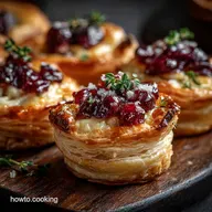 Christmas Eve Appetizers: Easy Brie Cranberry Puff Pastry Tartlets