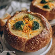 Easy Broccoli Cheddar Soup In Bread: Creamy & Velvety