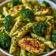 Broccoli Chicken Pesto Pasta: Creamy