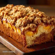 Easy Peach Bread Recipe Brown Sugar Quick Loaf with Streusel Topping