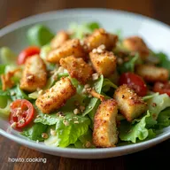Elevated term image chicken ceasar salad Crispy Croutons
