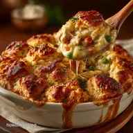 The Sunday Best Chicken Pot Pie Rice Bake with Quick Cheddar Scone Topping