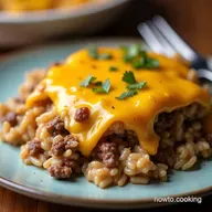 The Coziest Cheesy Ground Beef and Rice Casserole Recipe