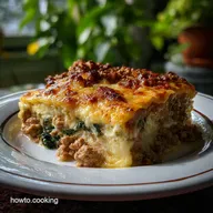 Cheesy Ground Turkey Lasagna With White Sauce and Spinach Ready in 30 Min
