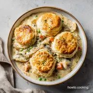 Chicken Pot Pie With Biscuits for 6 Servings