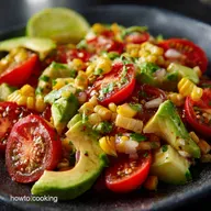 Corn Tomato Avocado Salad Recipe with Zesty Lime Vinaigrette