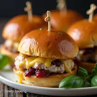 Easy Baked Cranberry Turkey Sliders with Brie Honey Glaze