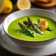 Creamy Asparagus Soup Lemon Parmesan Recipe for 4 Servings