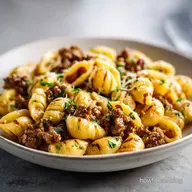 One Pot Creamy Beef and Garlic Butter Pasta for 4 Servings