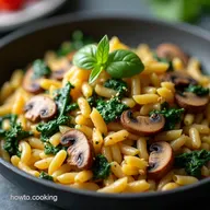 OnePan Creamy Spinach Mushroom Orzo Recipe 40 Mins