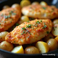 Easy OnePan Garlic Parmesan Chicken and Potatoes Recipe