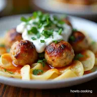 Light Herbaceous Greek Chicken Meatballs with Homemade Tzatziki