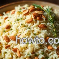 Fragrant Herb Rice Pilaf Recipe with Toasted Almonds - A Family Favorite