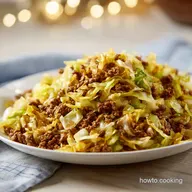 Ground Beef and Chopped Cabbage Recipe for 4 Servings