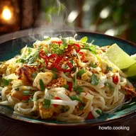 Authentic Healthy Pad Thai Recipe ChickenTofu in 30 Mins