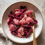 Valentines Food Idea with Heart-Shaped Pasta - Romantic Beet Ravioli