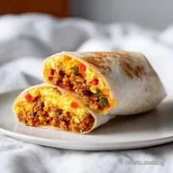 Cowboy Breakfast Burrito Recipe with Sausage for 6 Servings