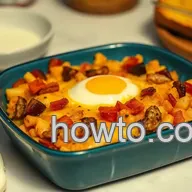 Hearty Breakfast Casserole: A Family Favorite with Bacon & Eggs