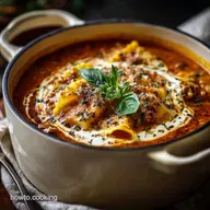 Easy OnePot Lasagna Soup Recipe with Creamy Ricotta Swirl