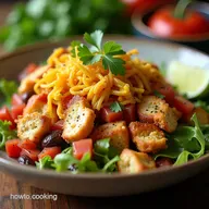 High Protein Southwest Chicken Salad Fiesta in a Bowl