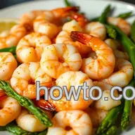 Easy Lemon Garlic Butter Shrimp Dinner with Asparagus