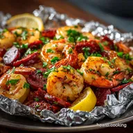 FussFree LemonGarlic Shrimp and Chorizo Foil Packet Meals