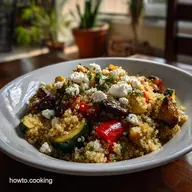 GlutenFree Mediterranean Quinoa Salad With Roasted Vegetables and Feta Cheese - Oven-Only