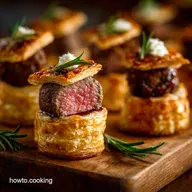 Mini Beef Wellington Bites: Elegant Appetizers with Crispy Pastry