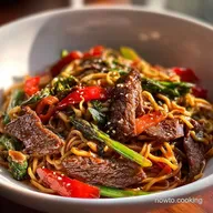 Mongolian Beef Noodles in 20 Minutes