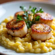 Seafood Entrees PanSeared Scallops with Risotto
