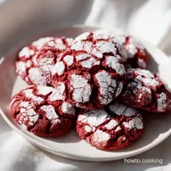 Red Velvet Crinkle Cookies: Fudgy Center