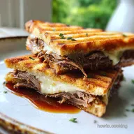 Roast Beef Panini with Au Jus: Slow-Cooked