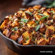 Thanksgiving Stuffing with Sausage: Crispy Sourdough and Sage