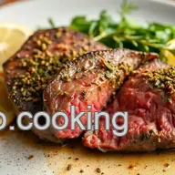 Sear Sirloin Steak with Flavorful Herb Crust