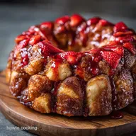 Strawberry Monkey Bread: Sticky Homemade Brioche Pull Apart Bake