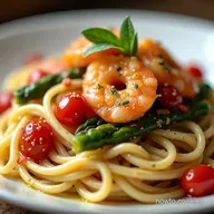 SunKissed shrimp asparagus sun dried tomato Pasta Mediterranean Dream