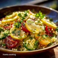 Pearl Couscous: Sunshine Salad with Lemon Herb Dressing