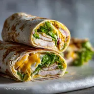 School Lunch Idea for Kids with Turkey and Cheese Wrap - Meal Prep